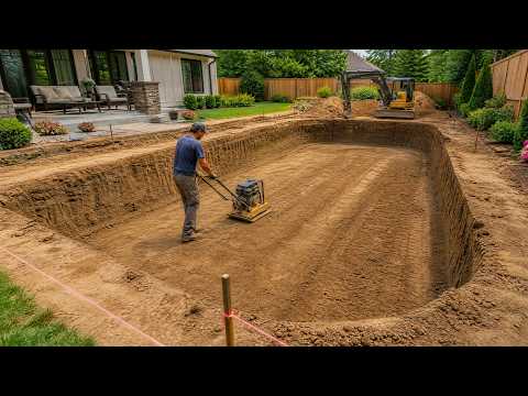 Man Builds Stunning SWIMMING POOL In His Backyard | Start To Finish By @EricLeCarreleur thumbnail