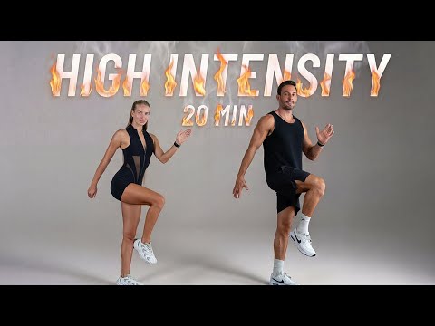 20 Min Standing HIIT Workout For Fat Burn & Cardio (No Equipment, No Repeats) thumbnail