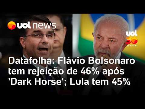 Datafolha: Flávio Bolsonaro tem rejeição de 46% após 'Dark Horse'; Lula tem 45% thumbnail