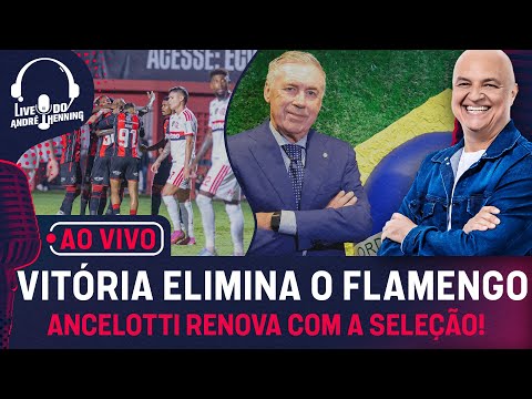 FLAMENGO ELIMINADO PELO VITÓRIA; ANCELOTTI RENOVADO PARA A PRÓXIMA COPA; YURI ALBERTO DE SAÍDA? thumbnail