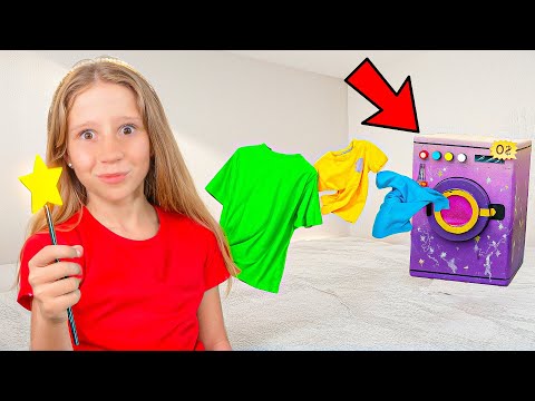 Nastya giúp mẹ mình với những món đồ chơi khổng lồ. thumbnail