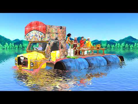 Boat Truck Jugaad Eating Food Truck Boat Dhaba Comedy Hindi Kahani Moral Stories thumbnail