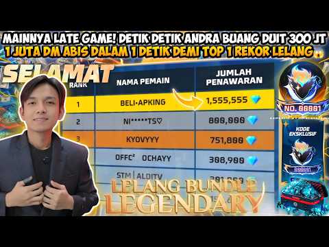 MAINNYA LATE GAME! DETIK DETIK ANDRA BUANG DUIT 300 JT! ABIS DALAM 1 DETIK DEMI TOP 1 REKOR LELANG😱 thumbnail