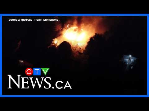 Caught on Camera: Drone captures stunning video of garage fire thumbnail