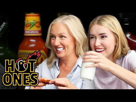 Mia and Mama Maples Eat The World's Spiciest Wings | Hot Ones thumbnail