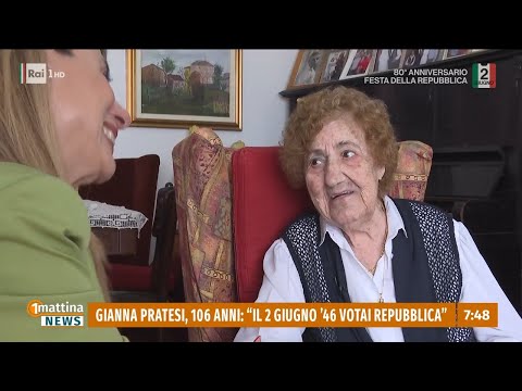 80 anni della Repubblica, Gianna Pratesi: "Il mio voto con i pantaloni" - 1Mattina News 02/06/2026 thumbnail