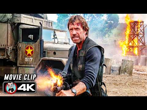 Chuck Norris Destroys POW Camp Scene | BRADDOCK: MISSING IN ACTION III (1988) Movie CLIP 4K thumbnail