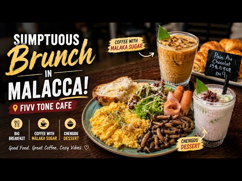 SUMPTUOUS BRUNCH in MALACCA 🇲🇾 | Fivv Tone Cafe Big Breakfast, Malaka Sugar Coffee & Chengdu Dessert thumbnail