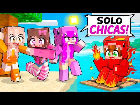 Un ELEMENTAL en una ISLA de SOLO CHICAS en Minecraft! thumbnail