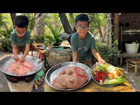 Chef Seyhak: Yummy cow breast recipe | BBQ cow breast cooking thumbnail