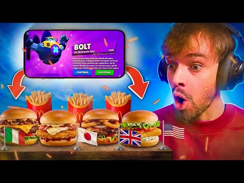 MANGIO i NUOVI PANINI MCDONALD per OGNI BRAWLER che TROVO su BRAWL STARS thumbnail