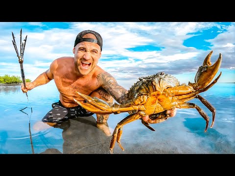 Island Survival With Hand Spear In Mangrove Forest thumbnail