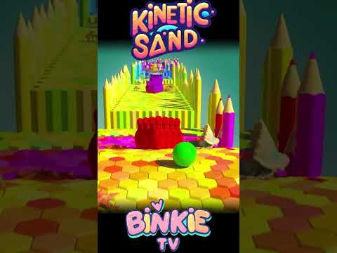 🎨🎳 Color Race with Kinetic Sand and Bowling Ball | Binkie TV thumbnail