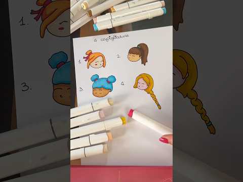 Disegniamo 4 capigliature facilissime 💇‍♀️#disegno #tutorial #coloring #asmr #capelli #cute #art thumbnail