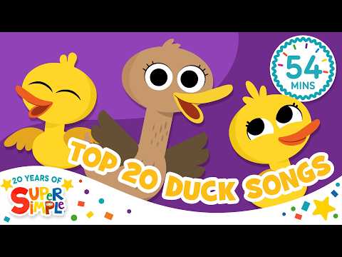 Top 20 Duck Songs | This mix really flaps! | Kids Songs | Super Simple's 20th Anniversary! thumbnail