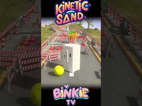🧀🎳 C Is for Cheese Kinetic Sand Bowling Ball Road Race | Binkie TV thumbnail
