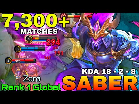 7,300+ Matches Saber Deadly HyperCarry - Top 1 Global Saber by Zerø - Mobile Legends thumbnail
