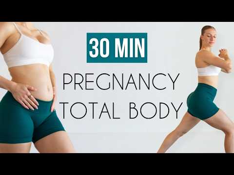 30 Min Full Body Pregnancy Workout at Home | No Equipment | All Trimesters thumbnail