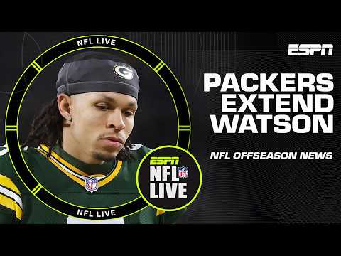 INITIAL REACTIONS to the Packers PAYING Christian Watson in extension 💰 | NFL Live thumbnail