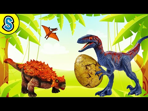 Ankylosaurus saves Dino Eggs - Skyheart's Dinosaur toys for kids jurassic world escape raptor mattel thumbnail
