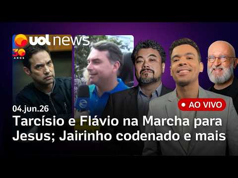Tarcísio e Flávio Bolsonaro na Marcha para Jesus; Jairinho condenado; Neymar fora do amistoso e mais thumbnail