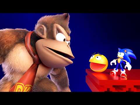 Pac-Man and Sonic Try to Beat Donkey Kong! thumbnail
