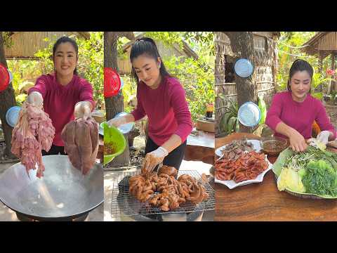 Yummy grilled intestine recipe | Porn liver, pork intestine cooking thumbnail