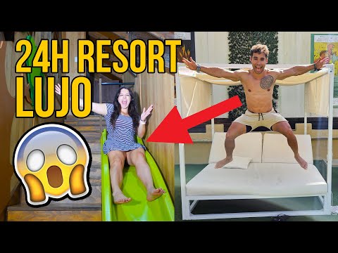 24 HORAS viviendo en RESORT de LUJO ULTRA TODO INCLUIDO(🤯Hay atracciones en la habitación) thumbnail