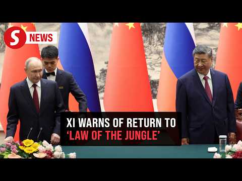 China, Russia sign unity pacts as Xi warns of return to 'law of the jungle' thumbnail