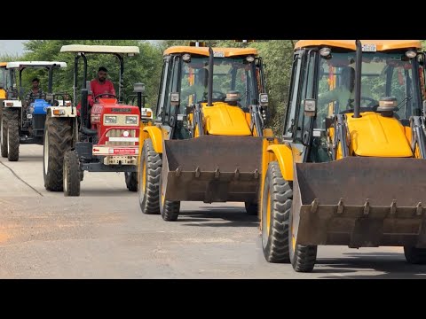 JCB 3dx Eco with Tractor Loading water in trolly | Mahindra 275 | Eicher 485 | Swaraj 855 Fe thumbnail