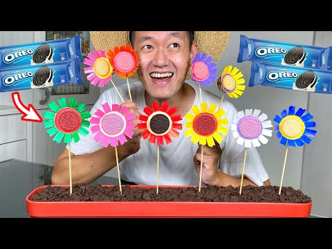 如何製作彩色花朵Oreo冰淇淋！How to Make Colorful Flowers Oreo Ice Cream! thumbnail