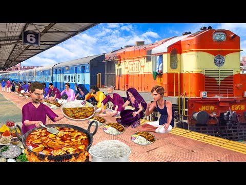 Train Driver Cooking Champaran Mutton Curry Chawal Unlimited Free Food Street Food Hindi Kahaniya thumbnail