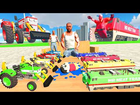Mr Meat Train Vs Horror JCB Tractor & Franklin In Indian Bike Driving 3d thumbnail