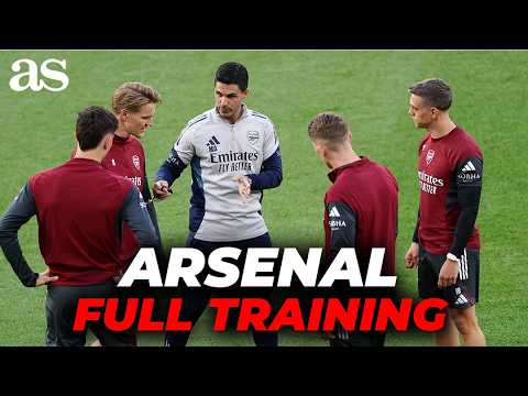 ARSENAL FULL TRAINING Before CHAMPIONS LEAGUE FINAL vs PSG thumbnail