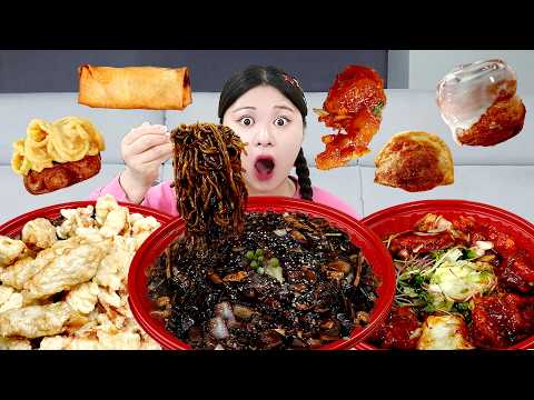 하이유의 보배반점 크림짬뽕 탕수육 새우 먹방! BLACK BEAN NOODLES SPICY FRIED CHICKEN EATING SOUND | HIU 하이유 thumbnail