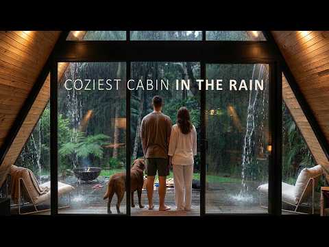 We stayed in the COZIEST CABIN in RAIN 🌧️ Rainforest Glam Camping | Study, Sleep, Relax ASMR thumbnail