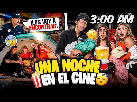 PASAMOS UNA NOCHE EN UN CINE SIN QUE SE DIERAN CUENTA 😱🍿🌙 | HERMANAS JM  thumbnail