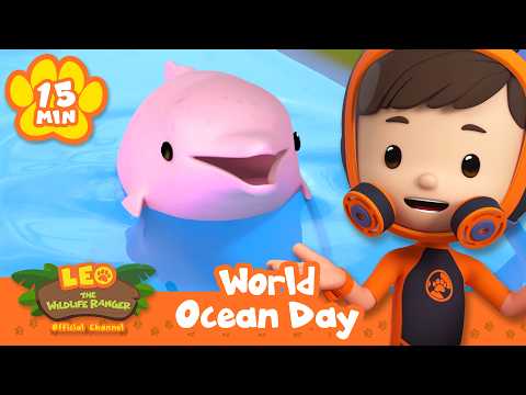 It's World Ocean Day! Let's Celebrate with Pink Dolphins! Leo the Wildlife Ranger | Animal Cartoons thumbnail