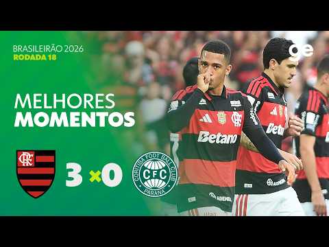 FLAMENGO 3 X 0 CORITIBA | MELHORES MOMENTOS | 18ª RODADA | BRASILEIRÃO 2026 | ge.globo thumbnail