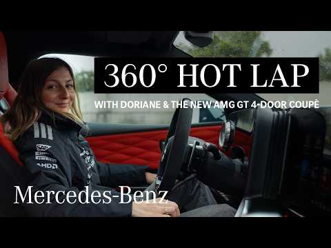Passenger seat with F1 Academy driver Doriane Pin in the new Mercedes-AMG GT 4-Door Coupé (360°). thumbnail