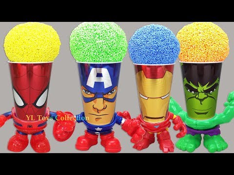 Marvel Avengers Wrong Heads Foam Surprise Cups Spiderman Captain America Iron Man Hulk thumbnail