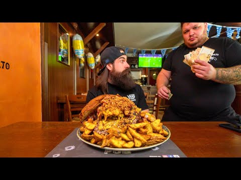 WIN €500 IF YOU CAN FINISH ITALY’S UNBEATEN BURGER CHALLENGE! | BeardMeatsFood thumbnail