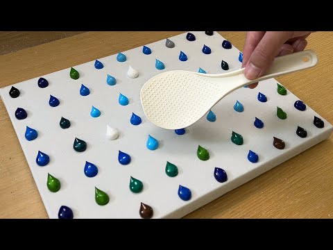 Rice Paddle Painting / White Deer / Easy Acrylic Painting Technique thumbnail