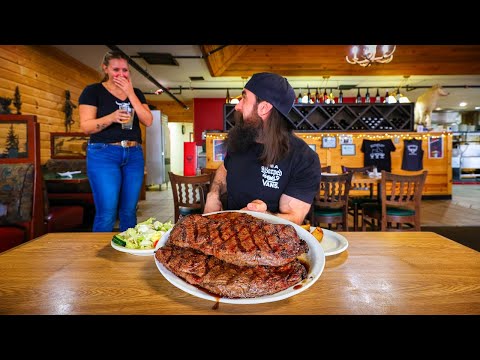 ONLY TWO PEOPLE HAVE EVER BEATEN THIS 72OZ STEAK CHALLENGE IN OREGON! | BeardMeatsFood thumbnail