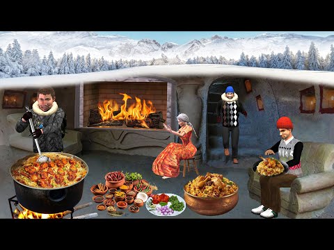 Underground Chicken Biryani Cooking in Winter Hindi Kahaniya Moral Stories Funny Hindi Comedy Video thumbnail