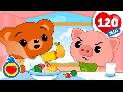 Vamos A Comer, La Lechuza 🍎😴 Y Más Canciones Infantiles Para Comer Y Dormir (120 Min) | Plim Plim thumbnail