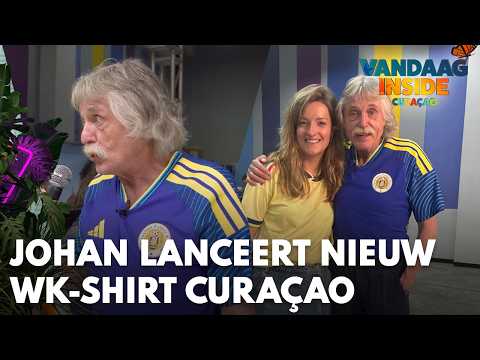 Zien: Johan Derksen bij de start van de verkoop van het WK shirt van Curaçao! thumbnail