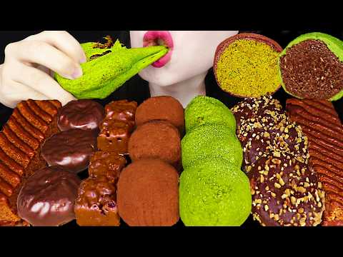 ASMR DUBAI CHOCOLATE DESSERT 두쫀쿠 말쫀쿠 먹방 MUKBANG, EATING thumbnail