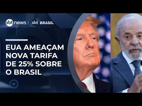 EUA ameaçam impor nova tarifa de 25% sobre produtos brasileiros; documento critica pix | #SBTBrasil thumbnail
