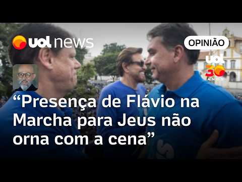 Presença de Flávio Bolsonaro e Tarcísio na Marcha para Jesus não orna com a cena | Josias thumbnail